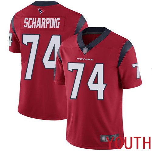 Houston Texans Limited Red Youth Max Scharping Alternate Jersey NFL Football #74 Vapor Untouchable